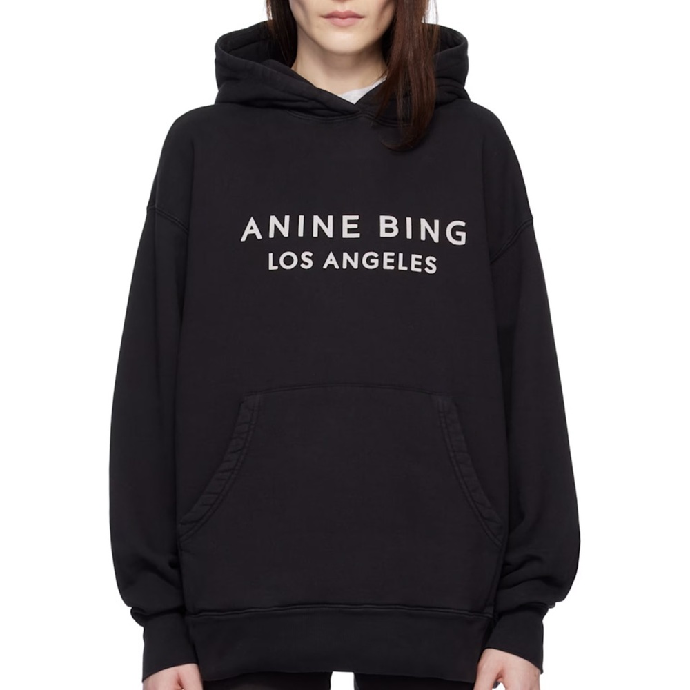 Anine Bing Black Hoodie Sweater